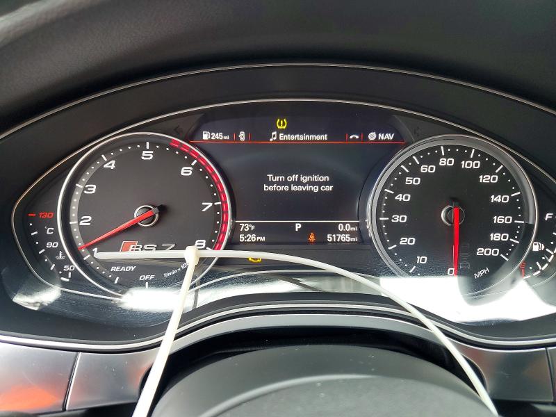 2017 Audi S7 VIN WUAWAAFC0HN901045 COPART salvage auction — FRONT END, Nc - Salvage Certificate Of Title, sold $7,700 on 2026-07-30 (photo 9)