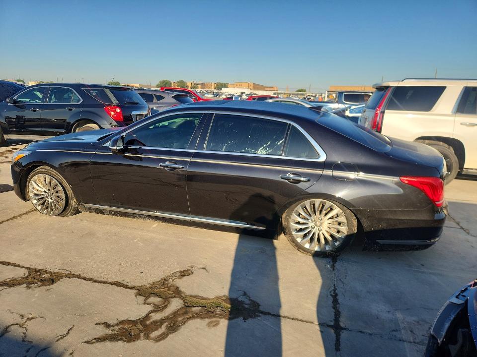 2019 Genesis G90 VIN KMTF34JA0KU058672 COPART salvage auction — UNDERCARRIAGE, Tx - Salvage Vehicle Title, sold $7,500 on 2026-07-20 (photo 2)