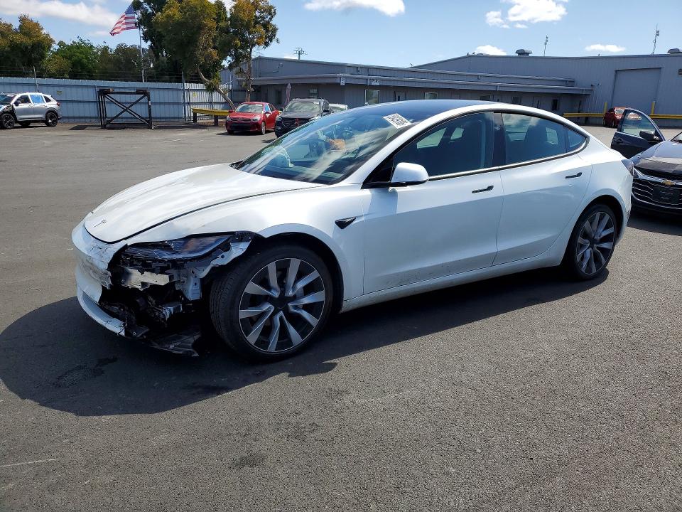 2024 Tesla Model 3 VIN 5YJ3E1EA7RF730346 COPART salvage auction — FRONT END, Ca - Salvage Certificate, sold $11,800 on 2026-07-22 (photo 1)
