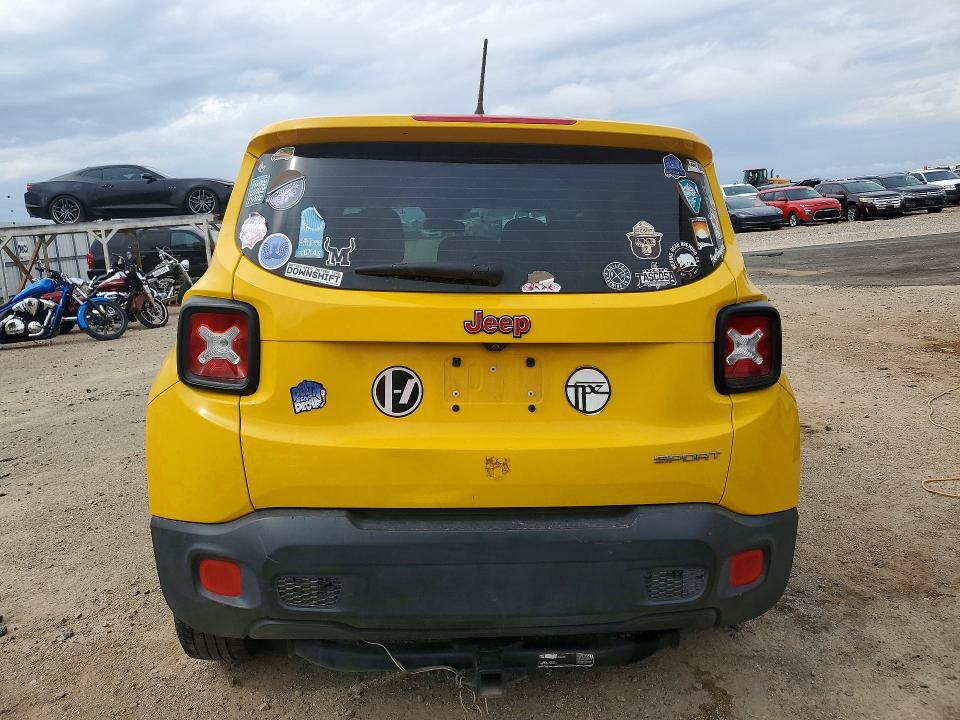 2017 Jeep Renegade VIN ZACCJAAB8HPE52753 COPART salvage auction — FRONT END, Tx - Salvage Vehicle Title, sold $1,250 on 2026-07-07 (photo 6)