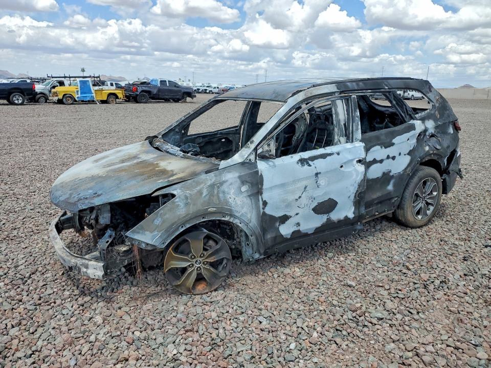 2015 Hyundai Santa fe VIN KM8SMDHF0FU090079 COPART salvage auction — BURN, Az - Cert Of Title - Salvage, sold $175 on 2026-07-28 (photo 1)