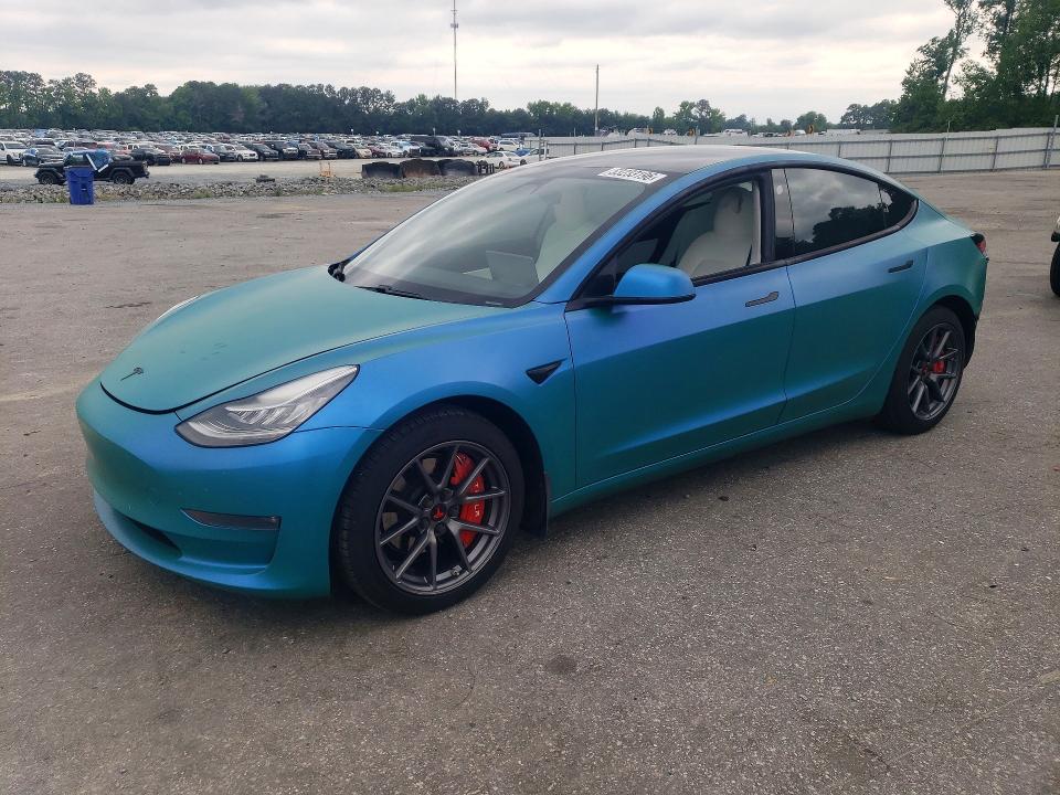 2021 Tesla Model 3 VIN 5YJ3E1EB0MF837014 COPART salvage auction — REAR END, Nc - Salvage Certificate Of Title, sold $1,600 on 2026-07-21 (photo 1)
