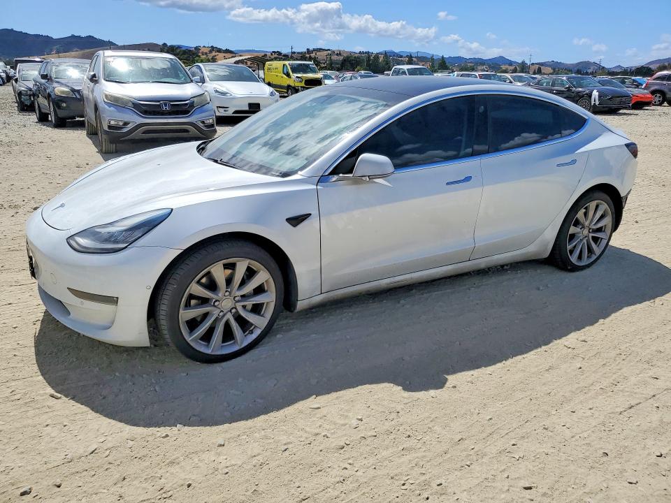 2020 Tesla Model 3 VIN 5YJ3E1EB2LF638450 COPART salvage auction — REAR END, Ca - Salvage Certificate, sold $4,750 on 2026-07-14 (photo 1)