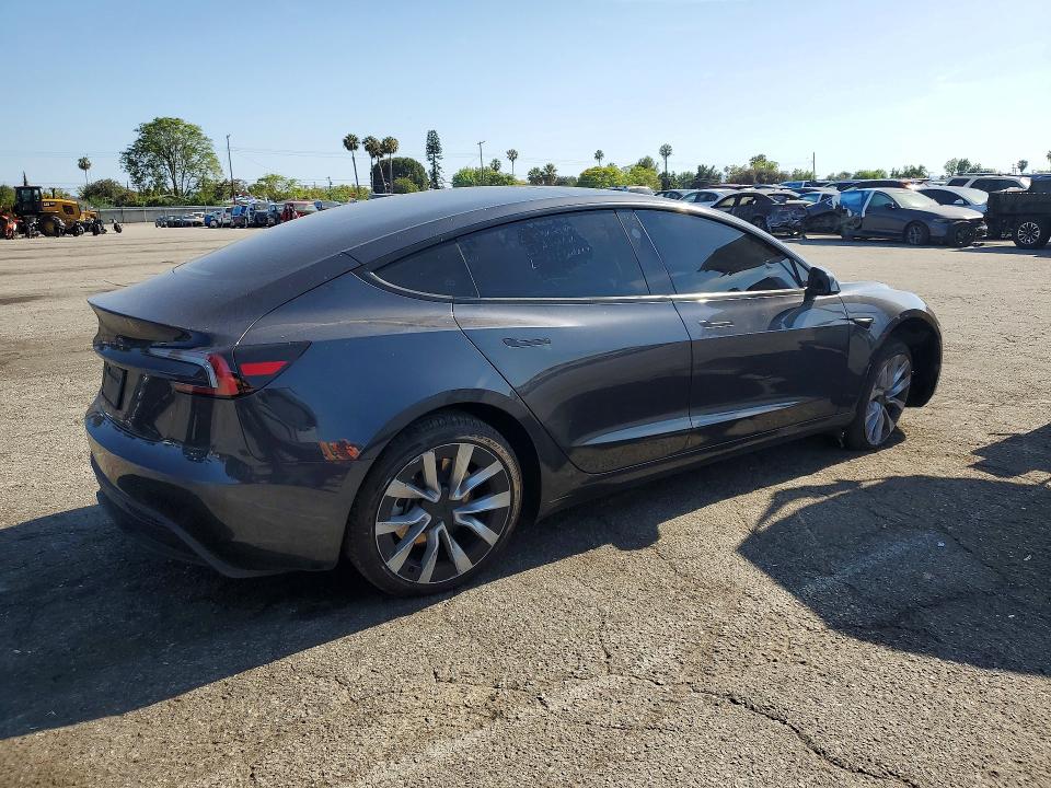 2025 Tesla VIN 5YJ3E1EA7SF004041 COPART salvage auction — FRONT END, Ca - Salvage Certificate, sold $13,400 on 2026-07-31 (photo 3)