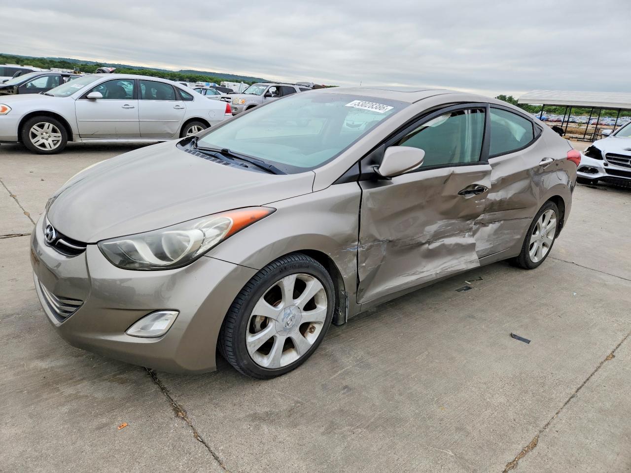 2013 Hyundai Elantra VIN 5NPDH4AE0DH244719 COPART salvage auction — Side, TX - SALVAGE VEHICLE TITLE, sold $1,350 on 2026-07-02 (photo 1)