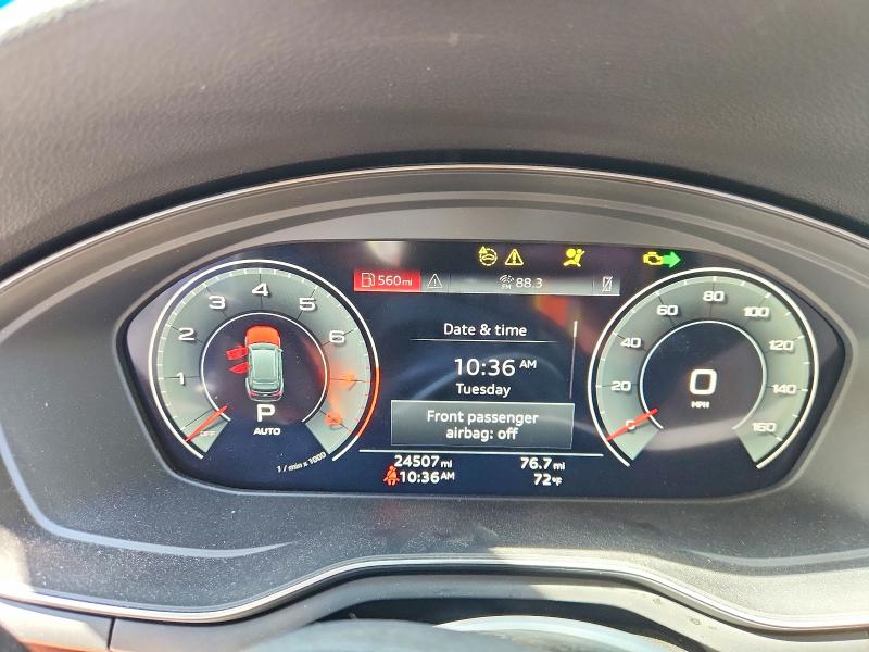 2024 Audi A4 VIN WA18AAF46RA031710 COPART salvage auction — SIDE, Vt - Cert Of Title-Salvage Vehicle, sold $8,300 on 2026-07-13 (photo 9)