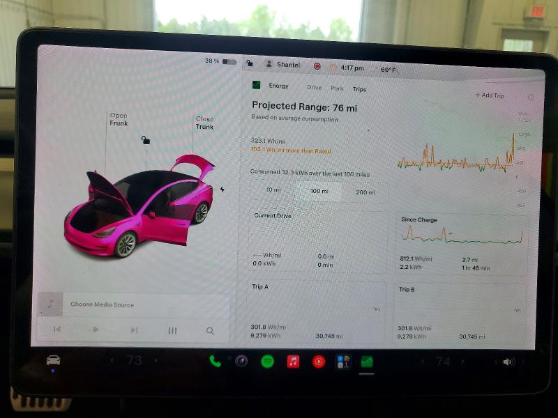 2021 Tesla Model 3 VIN 5YJ3E1EB8MF862405 COPART salvage auction — FRONT END, Mn - Cert Of Title-Salvage, sold $2,700 on 2026-07-21 (photo 9)