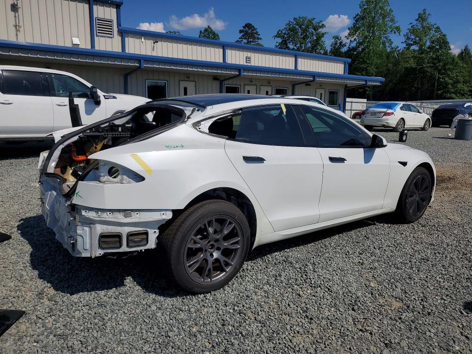2021 Tesla Model s VIN 5YJSA1E50MF440212 COPART salvage auction — REAR END, Nc - Salvage Certificate Of Title, sold $15,400 on 2026-07-02 (photo 3)