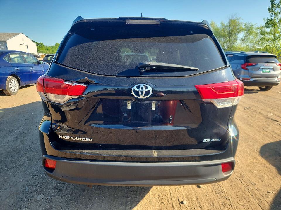 2018 Toyota Highlander VIN 5TDJZRFH7JS900436 COPART salvage auction — HAIL, Oh - Cert Of Title-Salvage, sold $11,200 on 2026-07-06 (photo 6)