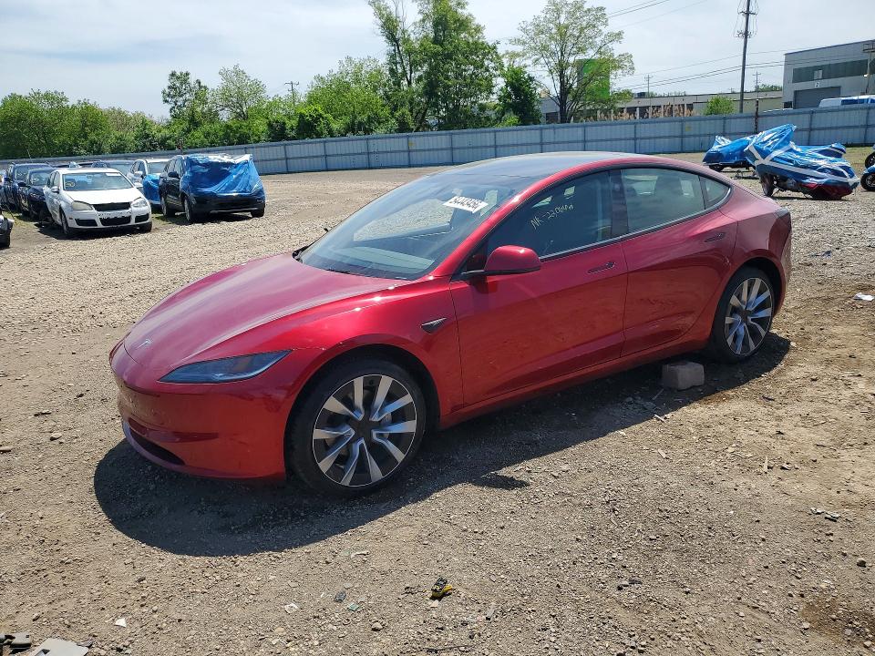 2025 Tesla Model 3 VIN 5YJ3E1EB6SF916376 COPART salvage auction — SIDE, Il - Salvage Certificate, sold $12,400 on 2026-07-29 (photo 1)
