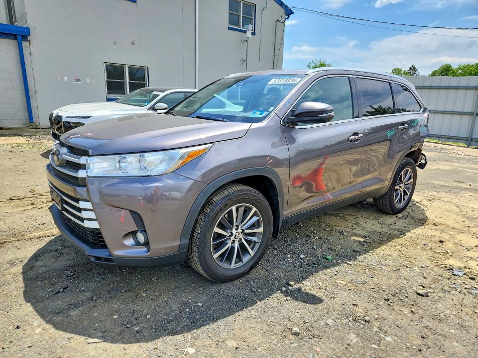2019 Toyota Highlander VIN 5TDJZRFH1KS625714 COPART salvage auction — REAR END, Nj - Cert Of Title-Salvage, sold $8,200 on 2026-07-22 (photo 1)