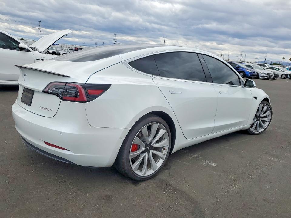 2019 Tesla VIN 5YJ3E1EB7KF514026 COPART salvage auction — FRONT END, Ca - Salvage Certificate, sold $7,600 on 2026-07-08 (photo 3)