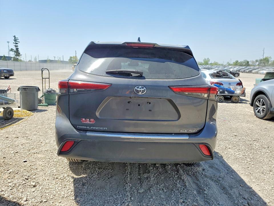 2021 Toyota Highlander VIN 5TDGZRBH2MS057315 COPART salvage auction — HAIL, Ia - Cert Of Title-Salvage Title, sold $10,500 on 2026-07-22 (photo 6)