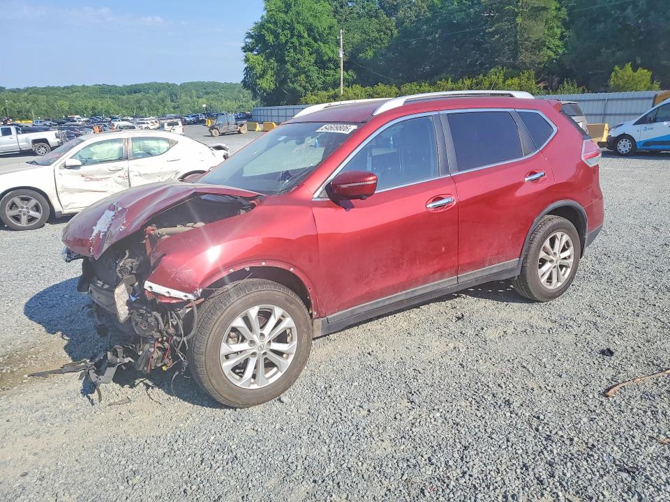 2015 Nissan Rogue VIN KNMAT2MT1FP571167 COPART salvage auction — FRONT END, Nc - Salvage Certificate Of Title, sold $550 on 2026-07-09 (photo 1)