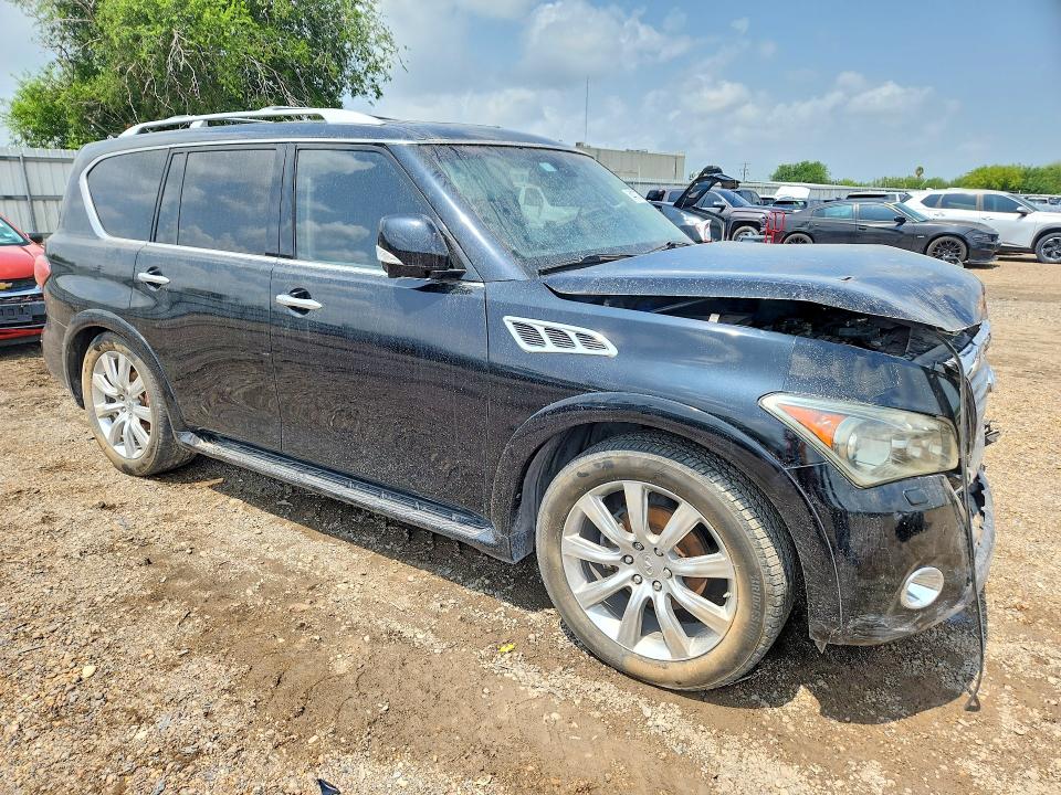 2012 Infiniti Qx56 VIN JN8AZ2NF6C9515673 COPART salvage auction — FRONT END, Tx - Salvage Vehicle Title, sold $1,350 on 2026-07-15 (photo 4)