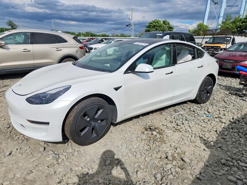 2021 Tesla Model 3 VIN 5YJ3E1EA3MF920492 COPART salvage auction — SIDE, Nj - Cert Of Title-Salvage, sold $8,400 on 2026-07-20 (photo 1)