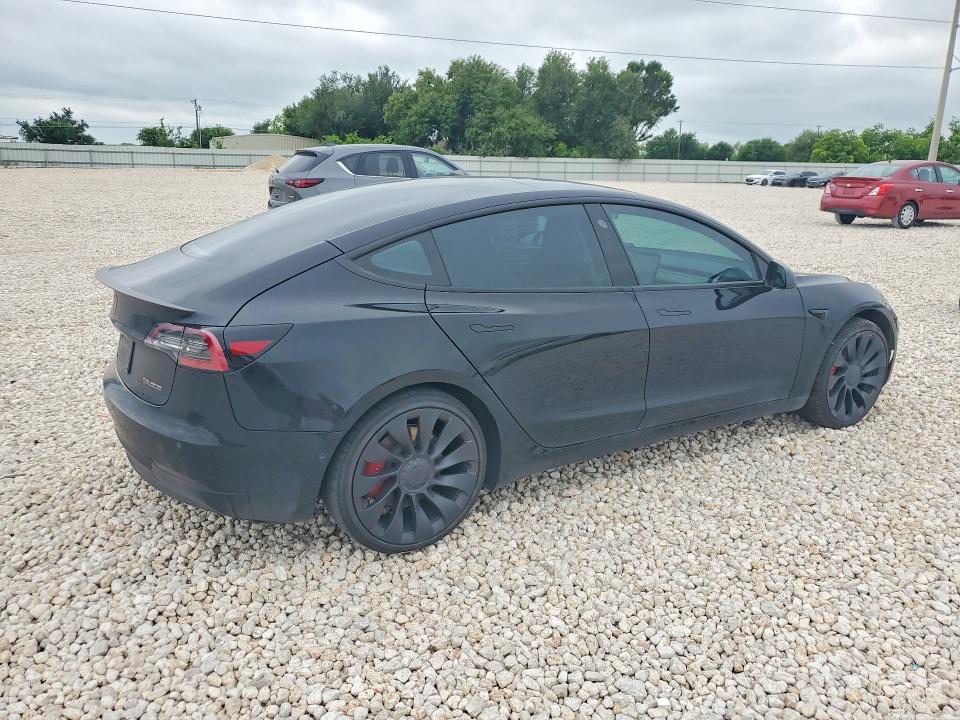 2022 Tesla VIN 5YJ3E1EC0NF293933 COPART salvage auction — SIDE, Tx - Salvage Vehicle Title, sold $10,000 on 2026-07-02 (photo 3)
