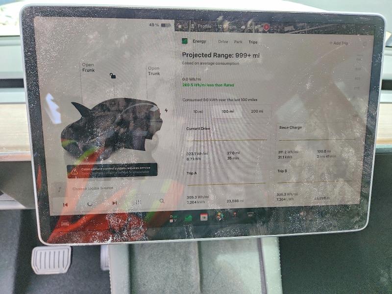 2024 Tesla Model y VIN 7SAYGDEDXRF190652 COPART salvage auction — FRONT END, Fl - Certificate Of Destruction, sold $2,850 on 2026-07-30 (photo 9)