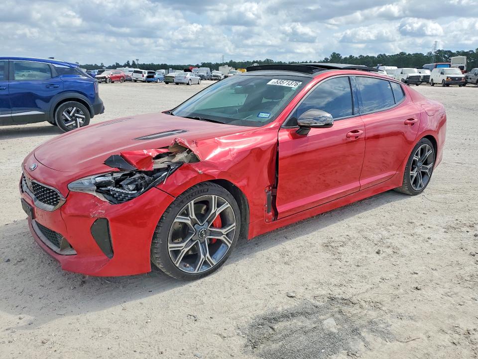 2018 Kia Stinger VIN KNAE55LC1J6017721 COPART salvage auction — FRONT END, Tx - Salvage Vehicle Title, sold $5,800 on 2026-07-31 (photo 1)