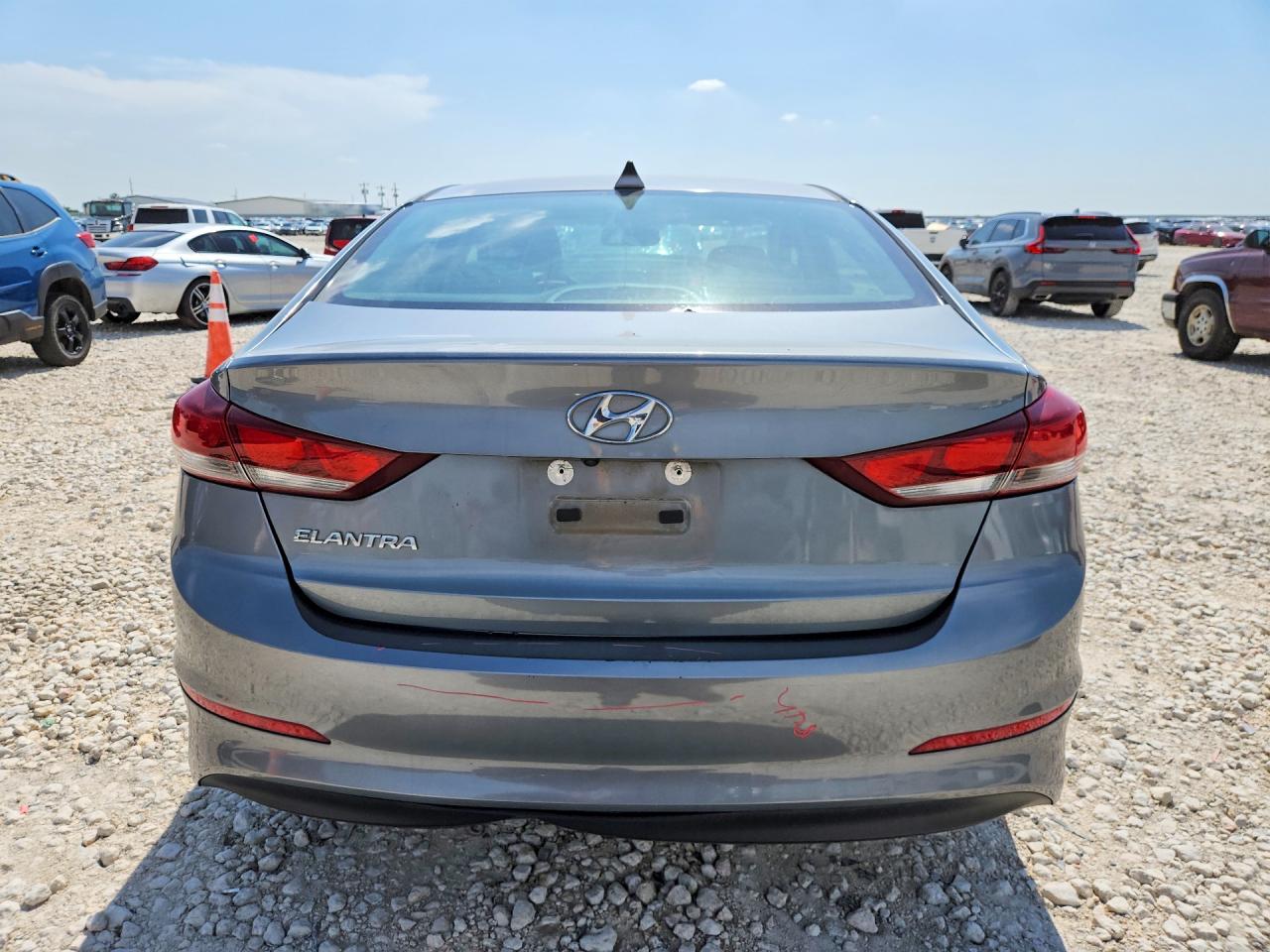 2018 Hyundai Elantra VIN KMHD84LF0JU590966 COPART salvage auction — Front End, TX - SALVAGE VEHICLE TITLE (P), sold $1,900 on 2026-07-09 (photo 6)
