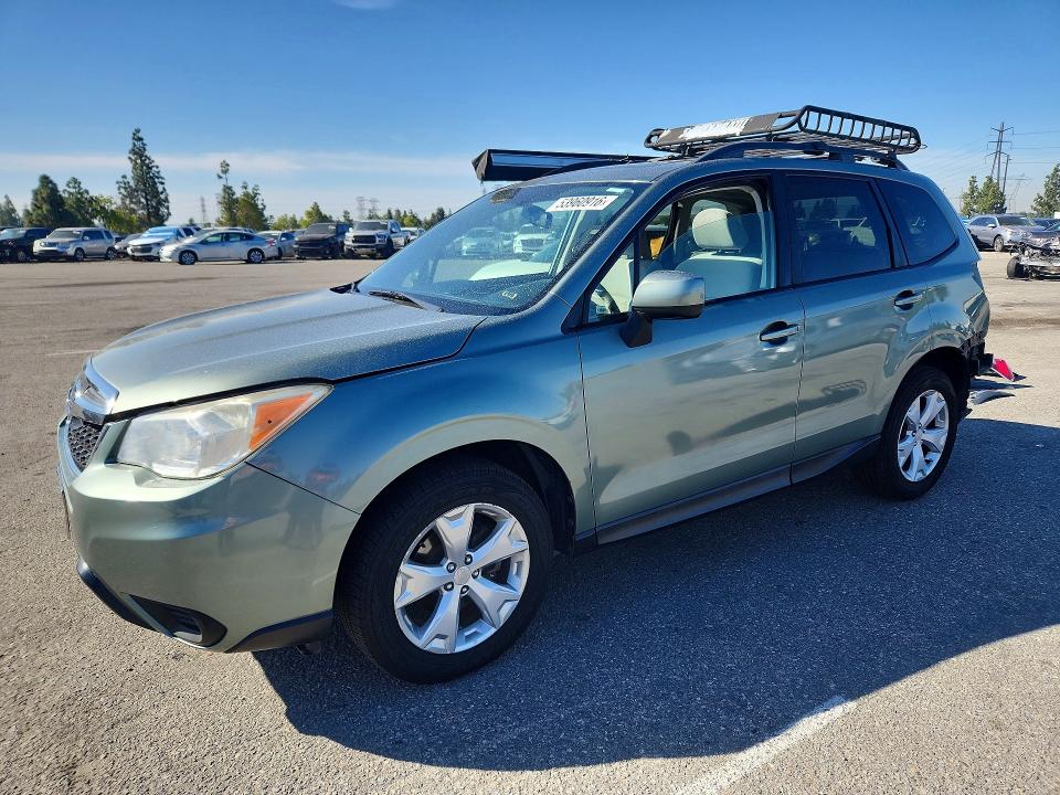 2014 Subaru Forester VIN JF2SJAEC9EH559006 COPART salvage auction — REAR END, Ca - Salvage Certificate, sold $1,750 on 2026-07-28 (photo 1)