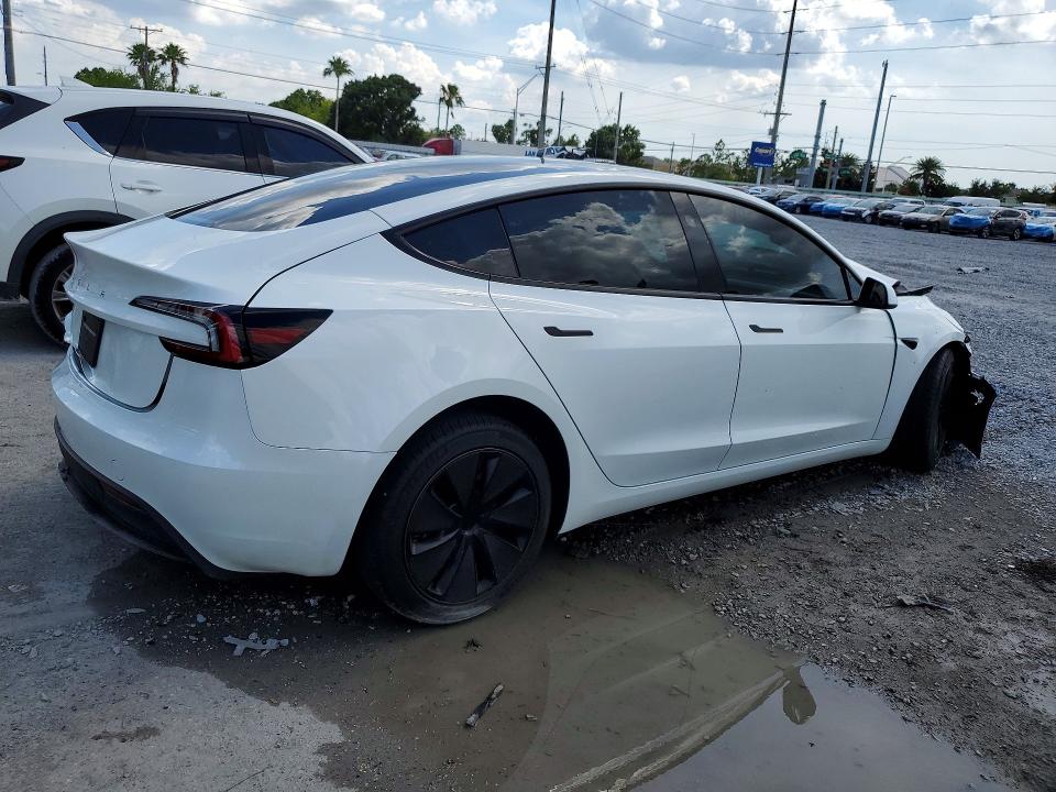 2025 Tesla Model 3 VIN 5YJ3E1EA3SF887135 COPART salvage auction — FRONT END, Fl - Certificate Of Destruction, sold $2,550 on 2026-07-10 (photo 3)
