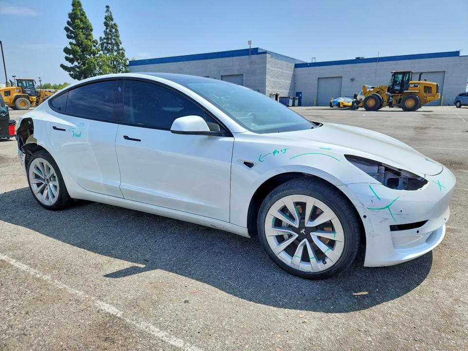 2021 Tesla Model 3 VIN 5YJ3E1EB6MF045143 COPART salvage auction — REAR END, Ca - Salvage Certificate, sold $8,000 on 2026-07-02 (photo 4)