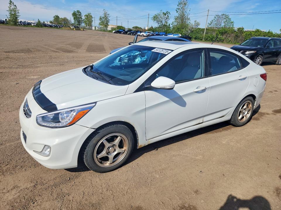 2015 Hyundai Accent VIN KMHCU4AE2FU894731 COPART salvage auction — FRONT END, Qc - Gravement Accidente, sold $1,500 on 2026-07-14 (photo 1)
