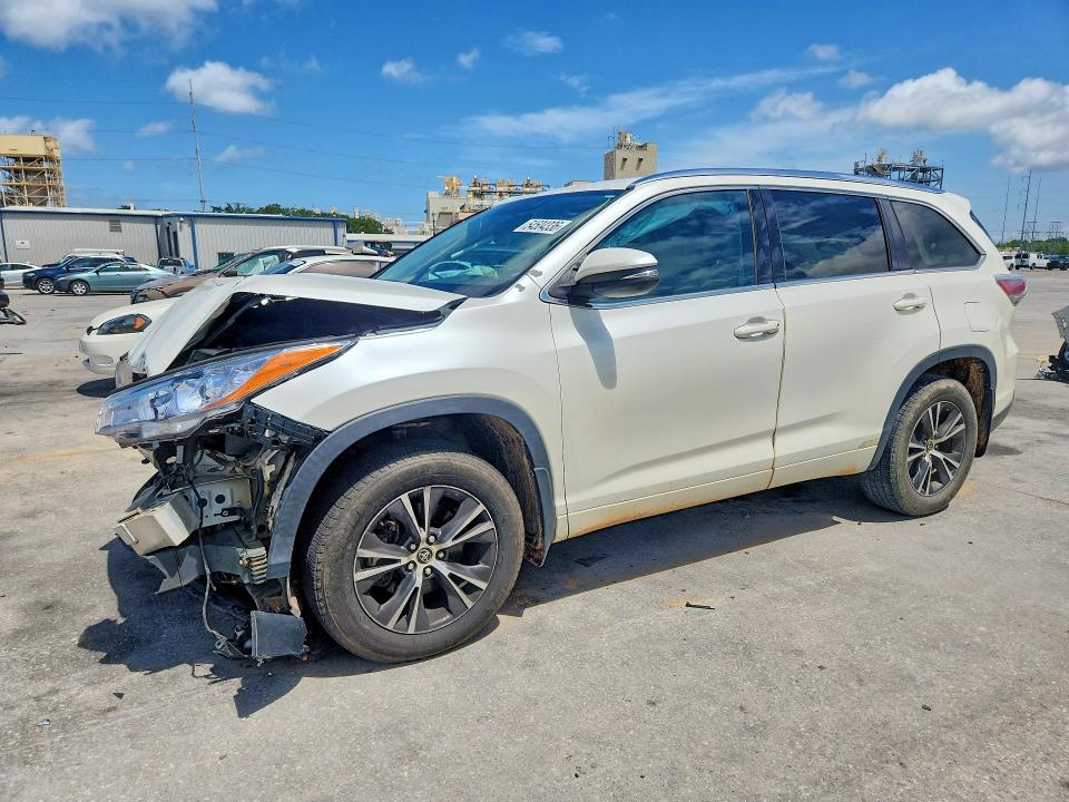 2016 Toyota Highlander VIN 5TDKKRFH3GS145500 COPART salvage auction — FRONT END, Ms - Cert Of Title-Salvaged, sold $4,550 on 2026-07-15 (photo 1)