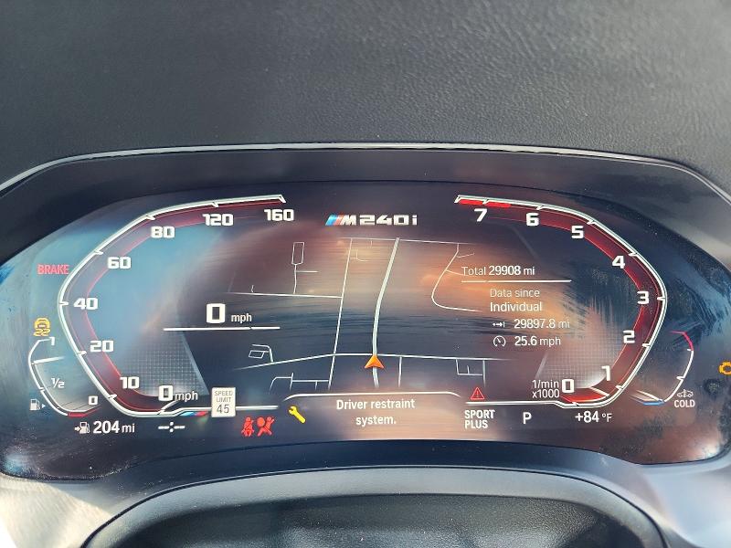 2022 BMW M240i VIN 3MW53CM08N8C38780 COPART salvage auction — FRONT END, Nc - Salvage Certificate Of Title, sold $22,700 on 2026-07-28 (photo 9)