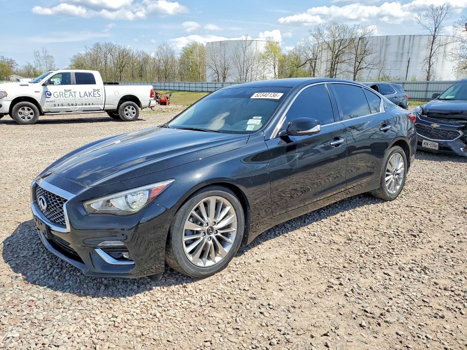 2021 Infiniti Q50 VIN JN1EV7BR7MM753764 COPART salvage auction — FRONT END, Ny - Mv-907A Salvage Certificate, sold $4,850 on 2026-07-08 (photo 1)
