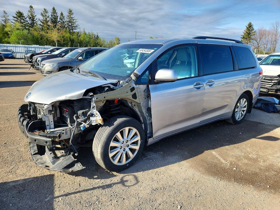 2014 Toyota Sienna VIN 5TDYK3DC5ES466062 COPART salvage auction — FRONT END, On - Permit Salvage, sold $4,400 on 2026-07-14 (photo 1)