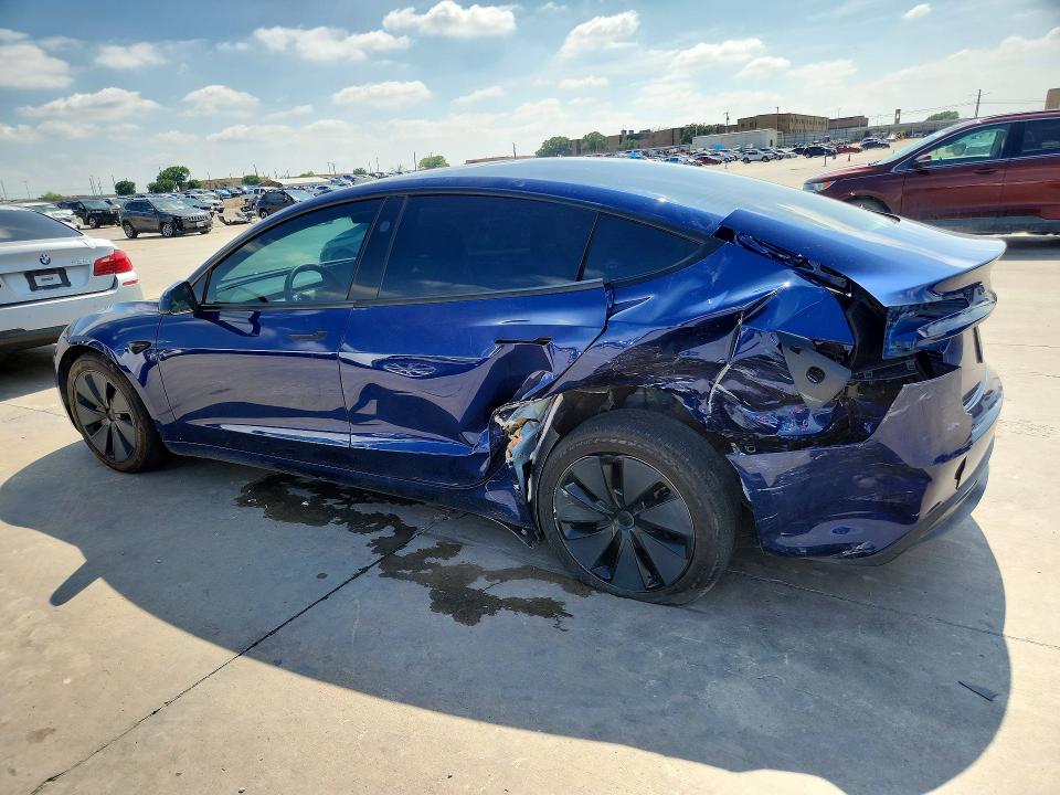 2025 Tesla Model 3 VIN 5YJ3E1EB4SF015393 COPART salvage auction — SIDE, Tx - Salvage Vehicle Title, sold $12,100 on 2026-07-13 (photo 2)