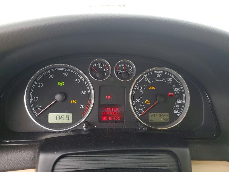 2002 Volkswagen Passat VIN WVWRH63B62P019341 COPART salvage auction — FRONT END, IL - SALVAGE CERTIFICATE, sold $325 on 2026-07-07 (photo 9)