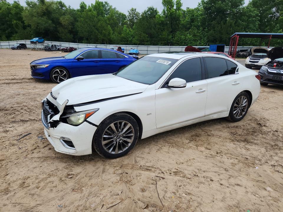 2020 Infiniti Q50 VIN JN1EV7AP0LM205605 COPART salvage auction — FRONT END, Fl - Certificate Of Destruction, sold $2,600 on 2026-07-06 (photo 1)