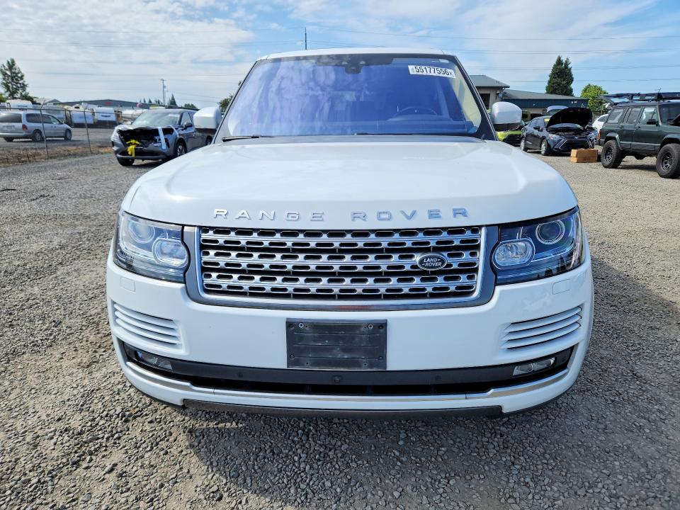 2017 Land rover RANGE ROVER VIN SALGS2FE4HA320542 COPART salvage auction — FRONT END, Or - Salvage Title Certificate, sold $7,800 on 2026-08-22 (photo 5)