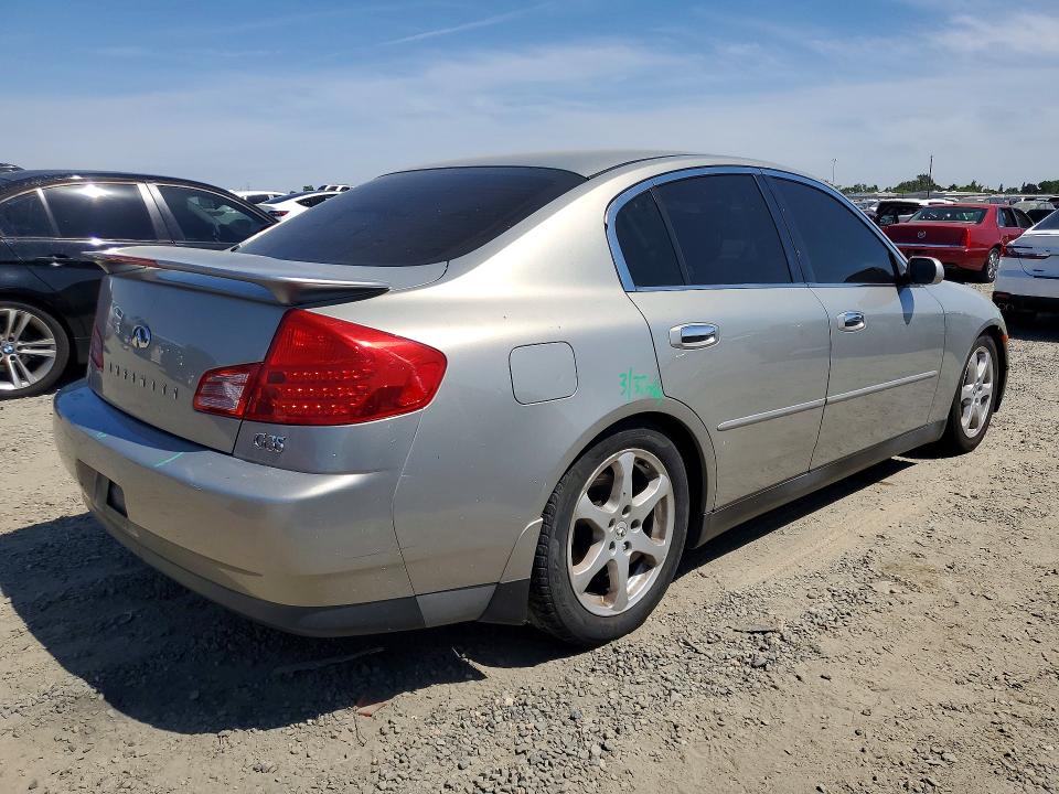 2003 Infiniti G35 VIN JNKCV51E03M308108 COPART salvage auction — Burn Engine, Ca - Salvage Certificate, sold $450 on 2026-07-16 (photo 3)