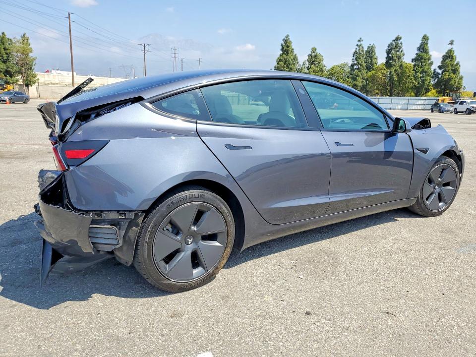 2021 Tesla VIN 5YJ3E1EB3MF875594 COPART salvage auction — REAR END, Ca - Salvage Certificate, sold $3,600 on 2026-07-30 (photo 3)