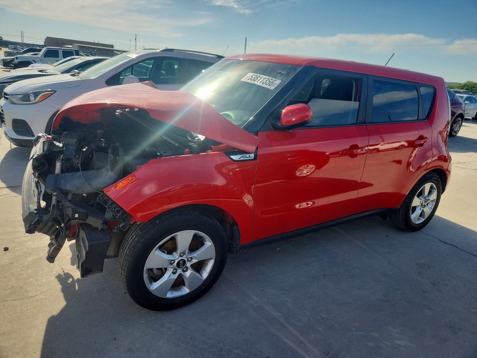 2019 Kia Soul VIN KNDJN2A2XK7016010 COPART salvage auction — FRONT END, Tx - Salvage Vehicle Title, sold $225 on 2026-07-23 (photo 1)