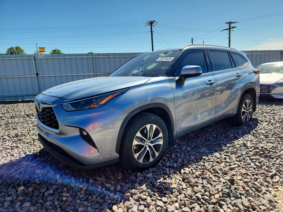 2022 Toyota Highlander VIN 5TDHZRBH9NS208933 COPART salvage auction — HAIL, MO - SALVAGE CERTIFICATE OF TITLE, sold $13,700 on 2026-07-27 (photo 1)
