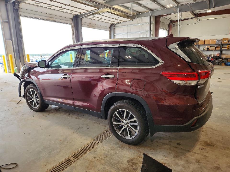 2019 Toyota Highlander VIN 5TDJZRFHXKS927115 COPART salvage auction — FRONT END, Ne - Cert Of Title-Salvage, sold $7,400 on 2026-07-14 (photo 2)