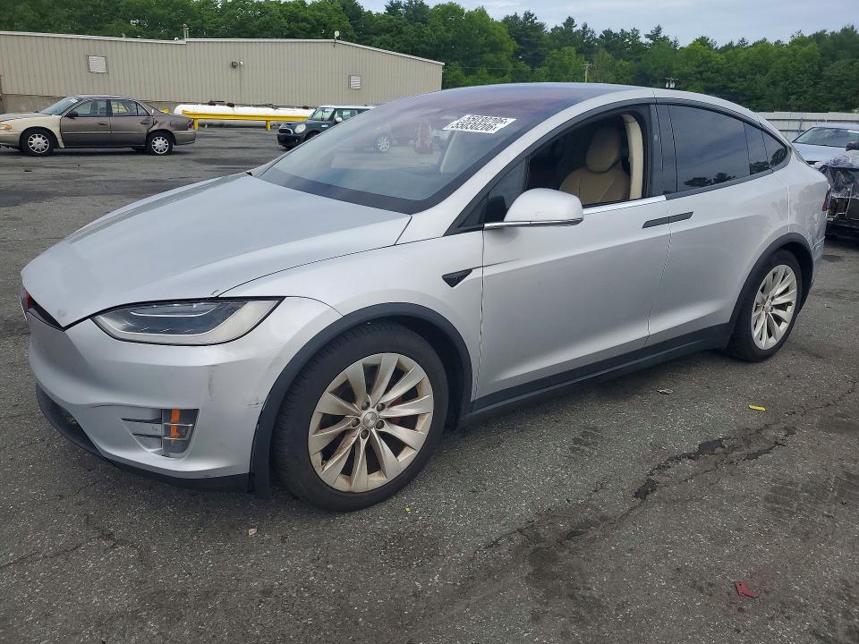 2017 Tesla Model x VIN 5YJXCBE28HF035121 COPART salvage auction — REAR END, Ri - Salvage Certificate Of Title, sold $3,900 on 2026-07-21 (photo 1)