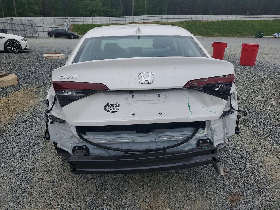 2026 Honda Civic VIN 2HGFE2F25TH558721 COPART salvage auction — REAR END, Nc - Salvage Certificate Of Title, sold $1,300 on 2026-07-30 (photo 6)