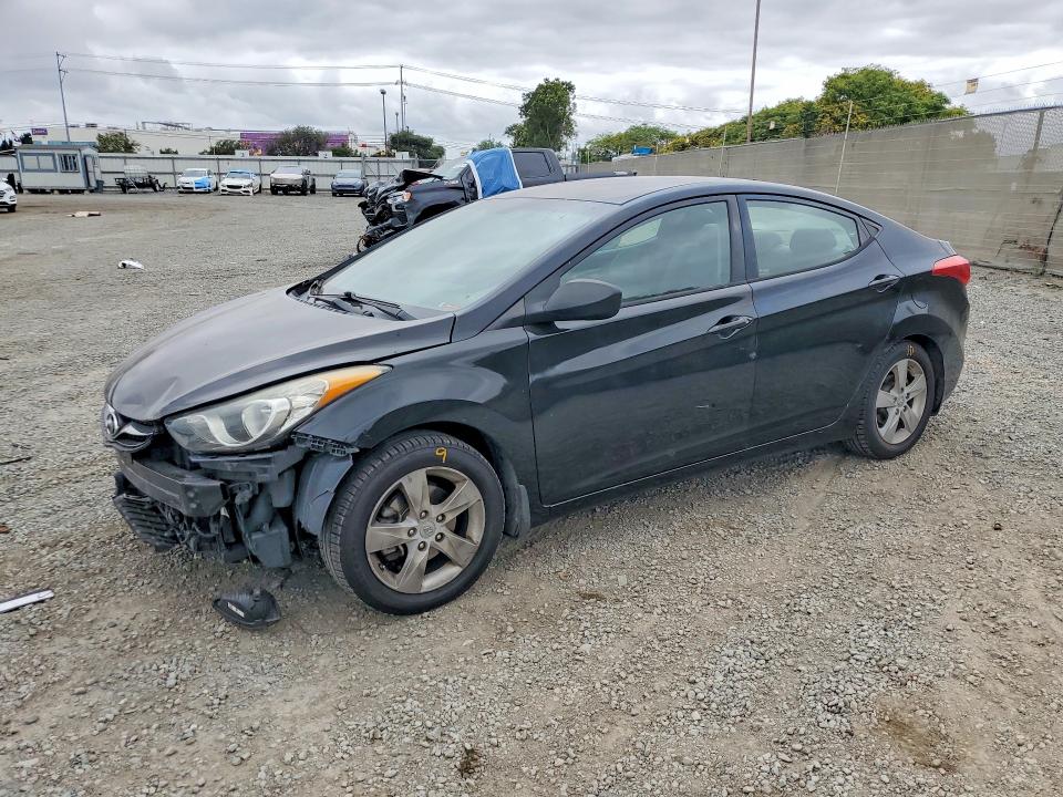 2013 Hyundai Elantra VIN KMHDH4AE6DU827118 COPART salvage auction — FRONT END, Ca - Salvage Certificate, sold $1,350 on 2026-07-10 (photo 1)