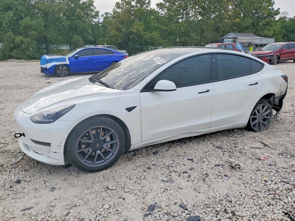 2021 Tesla VIN 5YJ3E1EA3MF091603 COPART salvage auction — FRONT END, Tx - Certificate Of Title, sold $4,600 on 2026-07-28 (photo 1)