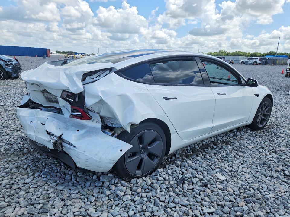 2022 Tesla Model 3 VIN 5YJ3E1EB0NF267758 COPART salvage auction — REAR END, FL - CERTIFICATE OF DESTRUCTION, sold $0 on 2026-09-16 (photo 3)