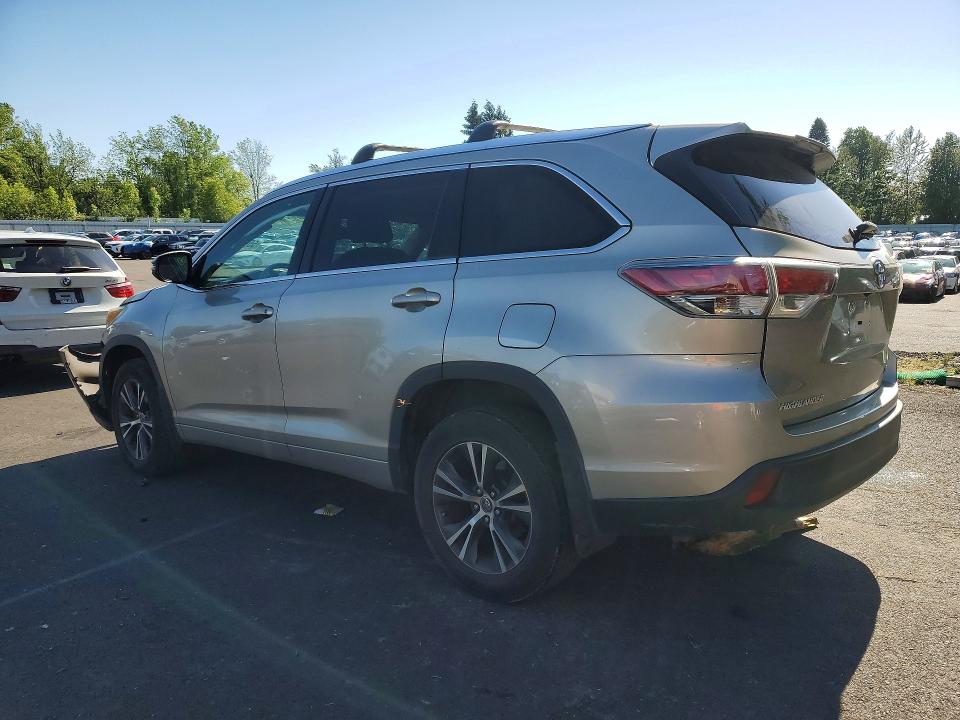 2016 Toyota Highlander VIN 5TDJKRFH8GS256264 COPART salvage auction — FRONT END, Or - Salvage Title Certificate, sold $3,950 on 2026-07-13 (photo 2)