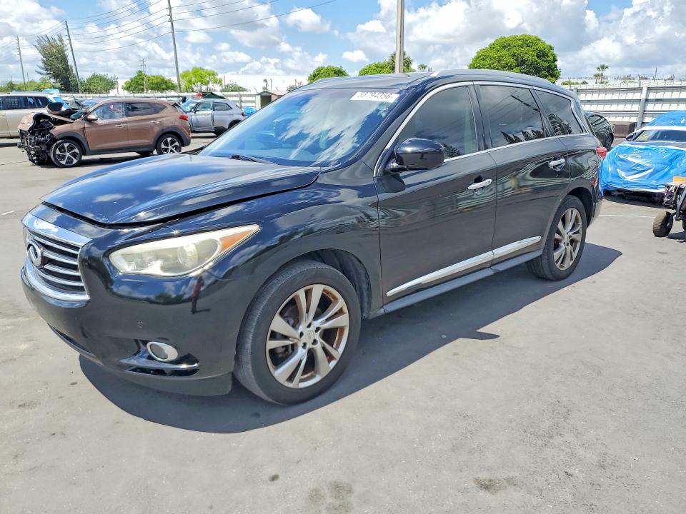 2013 Infiniti Jx35 VIN 5N1AL0MN0DC341660 COPART salvage auction — NORMAL WEAR, Fl - Cert Of Title-Rebuilt, sold $825 on 2026-07-08 (photo 1)