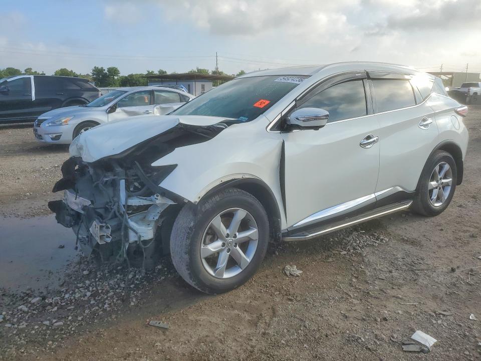 2015 Nissan Murano VIN 5N1AZ2MG4FN229124 COPART salvage auction — FRONT END, Tx - Salvage Vehicle Title, sold $1,550 on 2026-07-02 (photo 1)