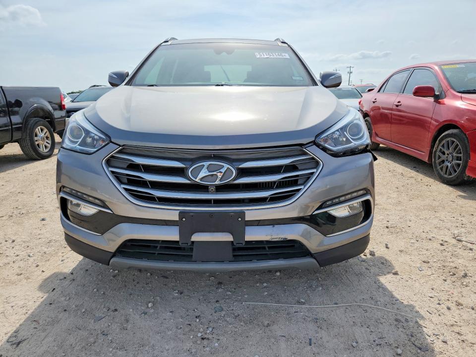 2018 Hyundai Santa fe VIN 5XYZW4LA4JG554218 COPART salvage auction — FRONT END, Tx - Salvage Vehicle Title, sold $4,500 on 2026-07-23 (photo 5)